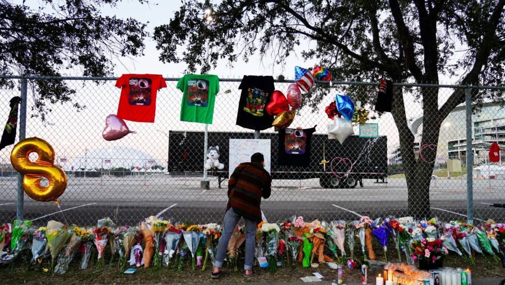 7. November 2021: Gedenkstätte für die Opfer des ASTROWORLD-Festivals am NRG Park in Houston, Texas.