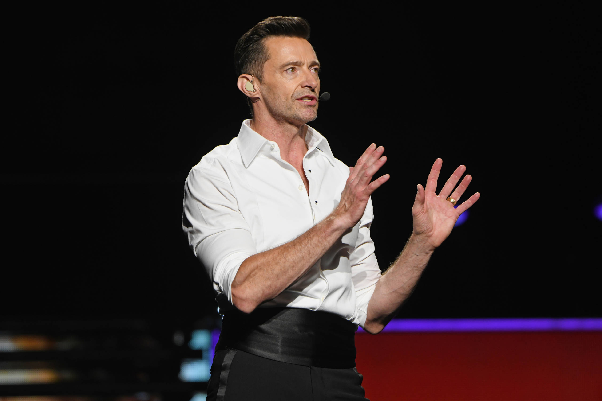Hugh Jackman bei einem Auftritt im Madison Square Garden.