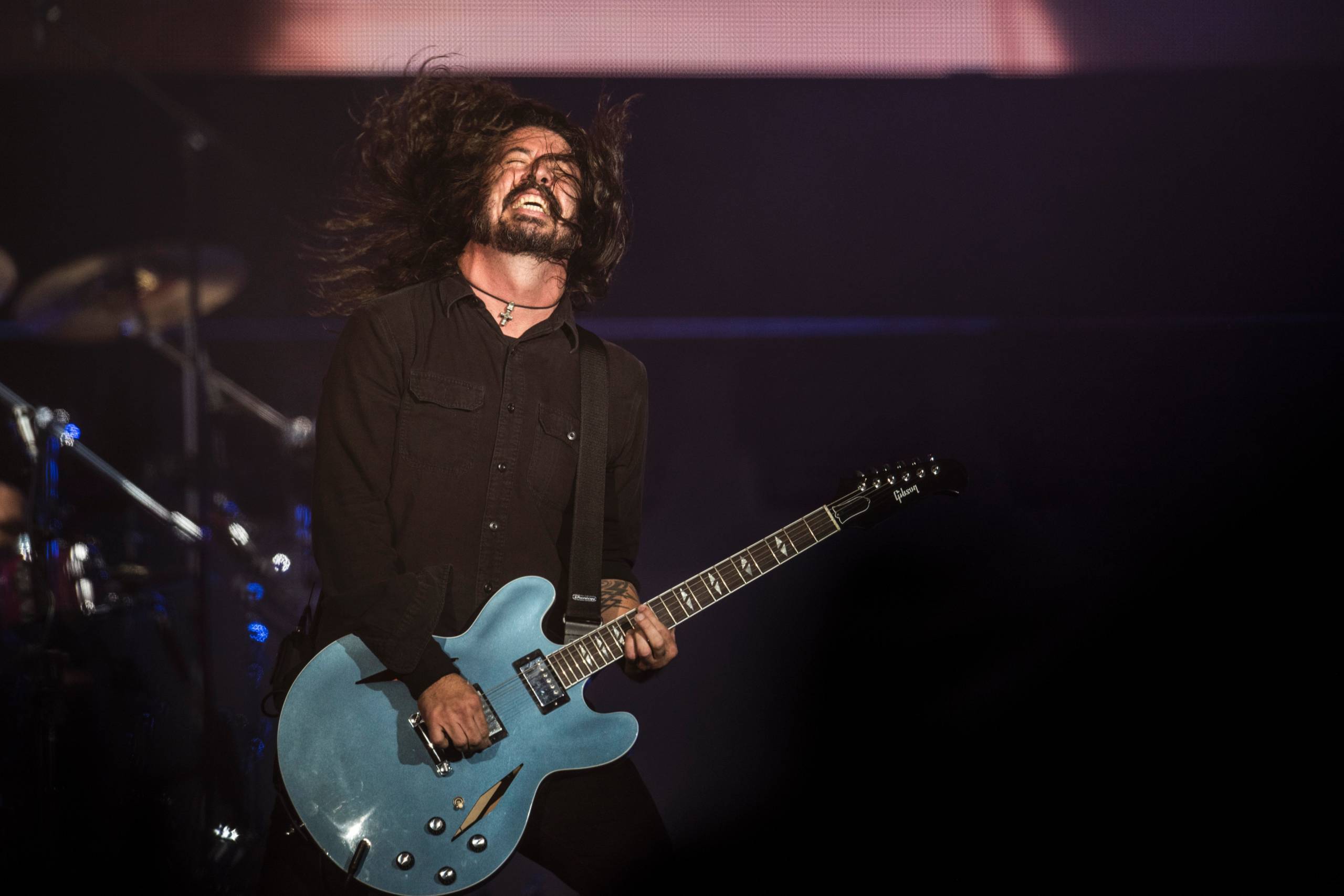 Frontman Dave Grohl bei einem Konzert der Foo Fighters, 2017.