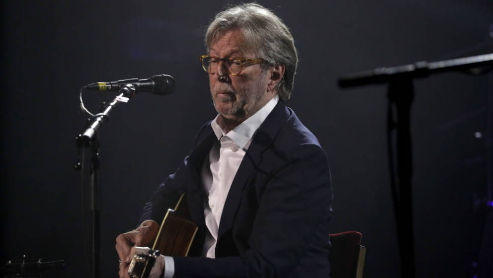 LONDON, ENGLAND - DECEMBER 02: Eric Clapton on stage during The Fashion Awards 2019 held at Royal Albert Hall on December 02,