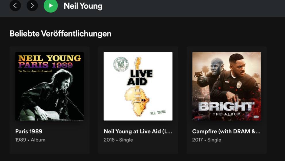 Neil Young hat sich gegenüber Spotify durchgesetzt