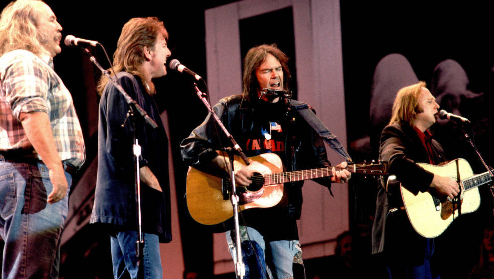 Crosby, Stills, Nash and Young live in Indianapolis, 1990. 