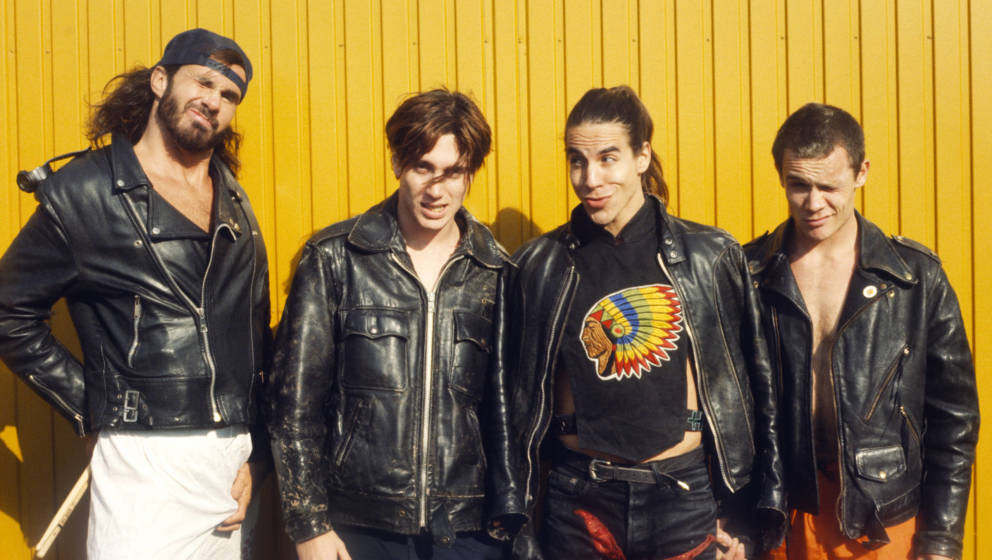 Chad Smith, John Frusciante, Anthony Kiedis und Flea in den Niederlanden, 1990. 
