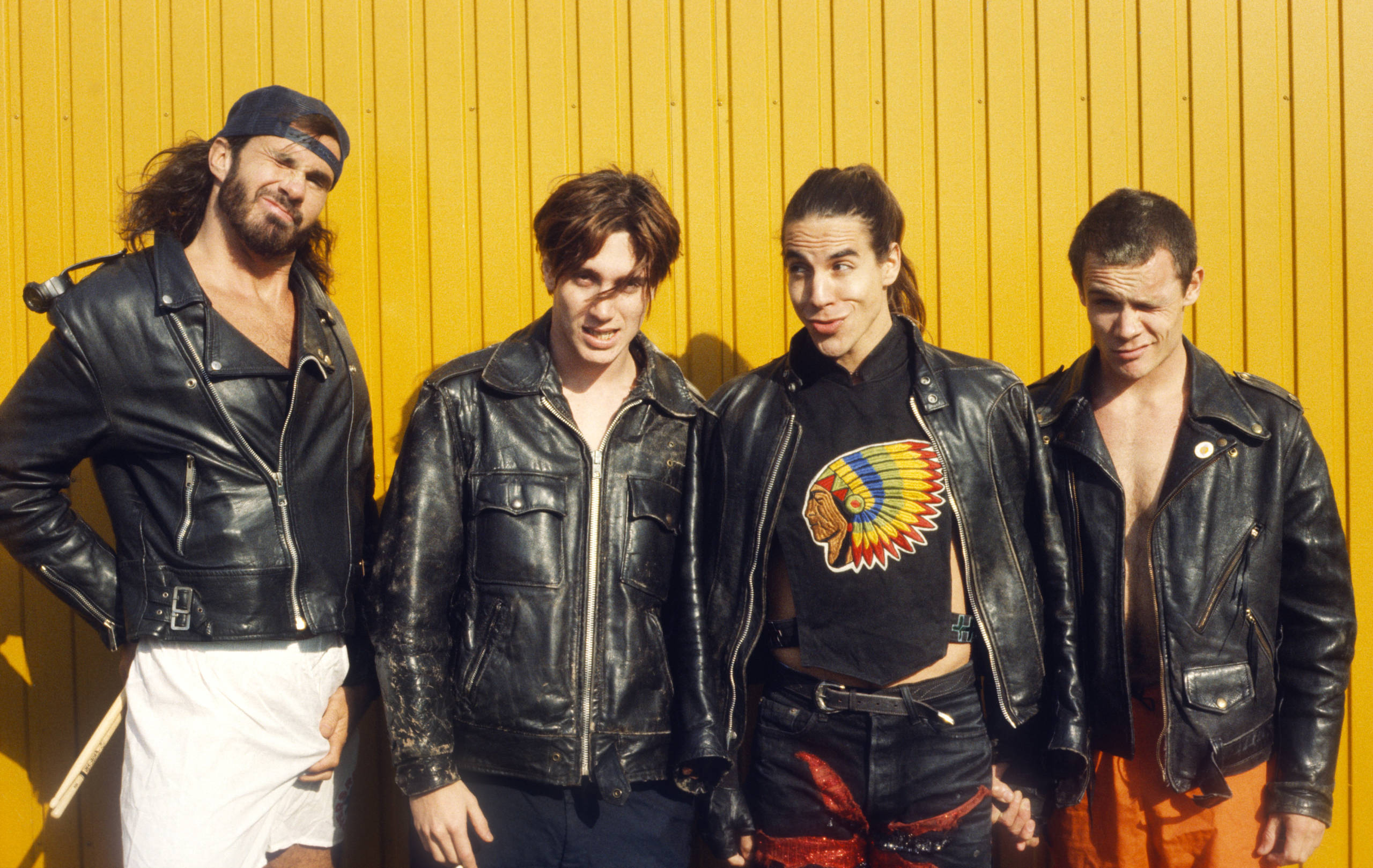 Chad Smith, John Frusciante, Anthony Kiedis und Flea in den Niederlanden, 1990.