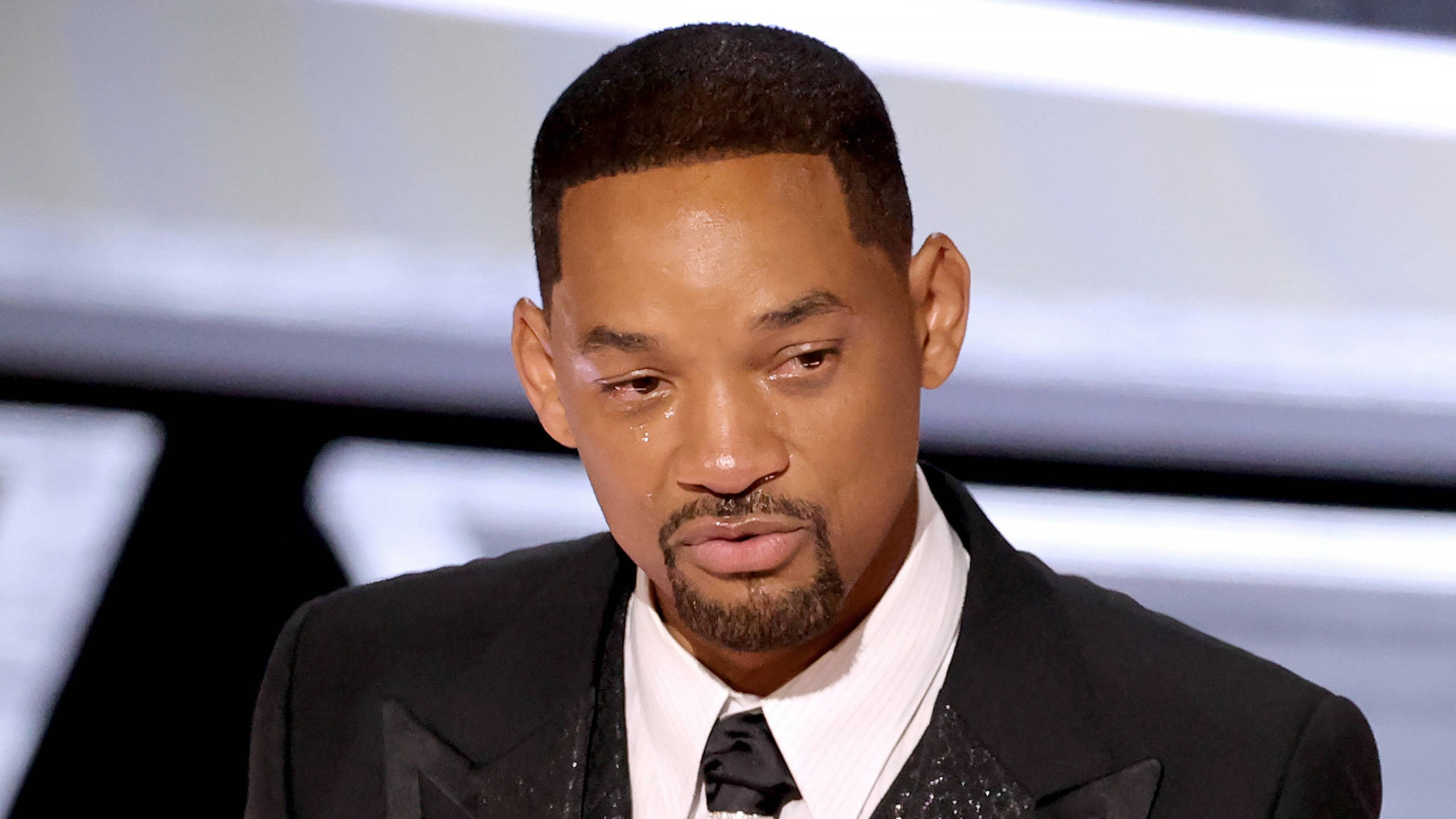 Will Smith bei seiner Dankesrede für den Oscar, nachdem er Chris Rock ohrfeigte.