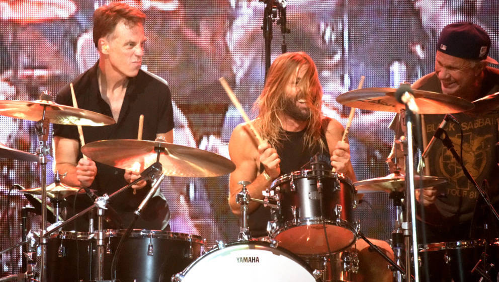 Rockstars, Weltklasse-Drummer und Freunde: Matt Cameron (Pearl Jam, Ex-Soundgarden), Taylor Hawkins (Foo Fighters) und Chad S
