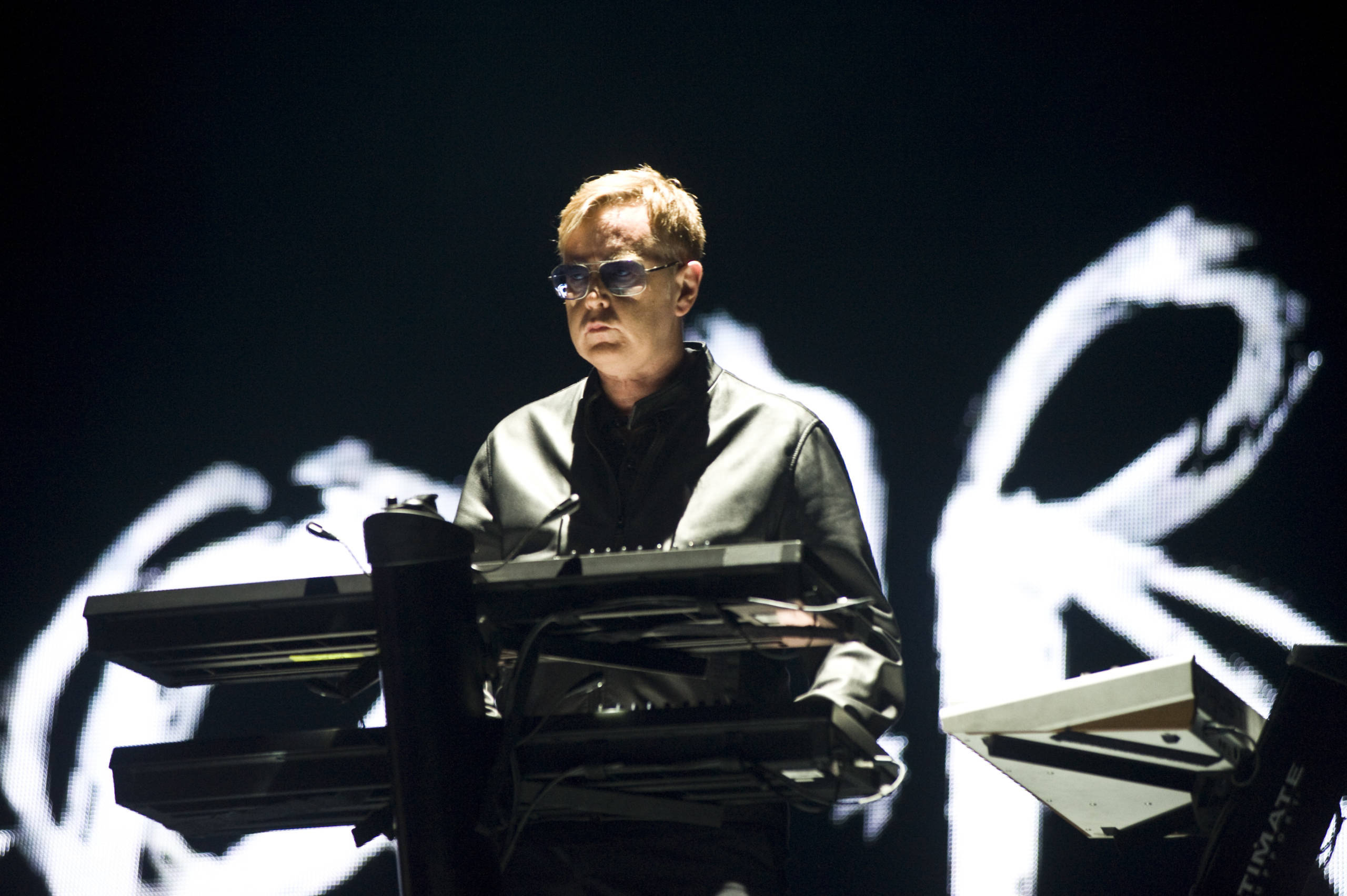 BILBAO, SPAIN - JULY 11: Andrew Fletcher of Depeche Mode performs on stage on Day 1 of BBK Festival at Kobetamendi on July...