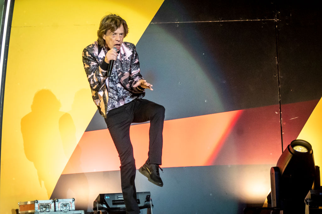 MILAN, ITALY - JUNE 21: Mick Jagger of The Rolling Stones perform at San Siro Stadium on June 21, 2022 in Milan, Italy. (P...