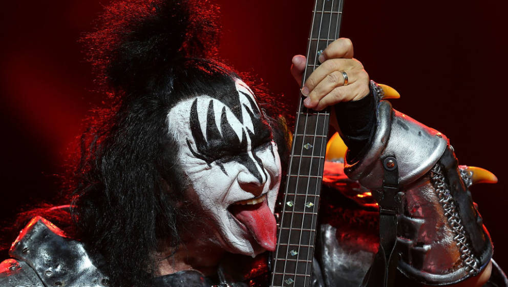 PERTH, AUSTRALIA - FEBRUARY 28:  Gene Simmons of KISS performs live on stage as part of their Monster Tour with Motley Crue a