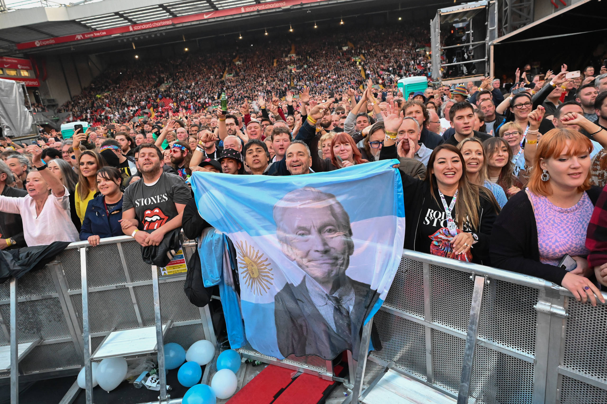 LIVERPOOL, ENGLAND - JUNE 09:  A general view of the audience during Rolling Stones Sixty Tour at Anfield on June 09, 2022...