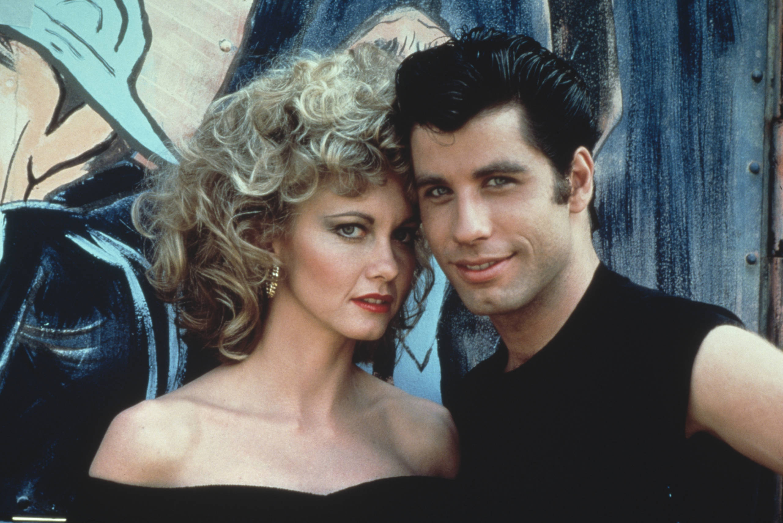Australian singer and actress Olivia Newton-John and American actor John Travolta as they appear in the Paramount film 'Gr...