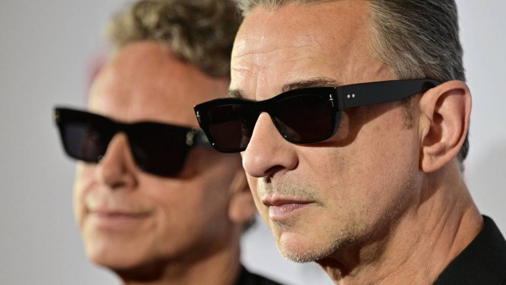 Depeche Mode bei einer Pressekonferenz in Berlin, Oktober 2022. 