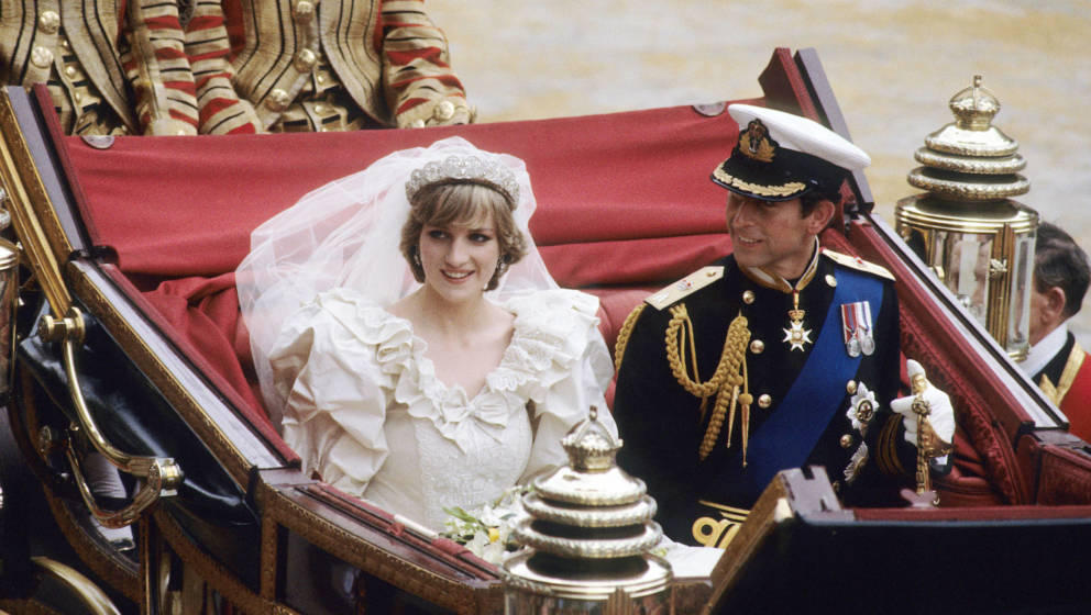 Prinz Charles und Prinzessin Diana am Tag ihrer Hochzeit, London, 29. Juli 1981
