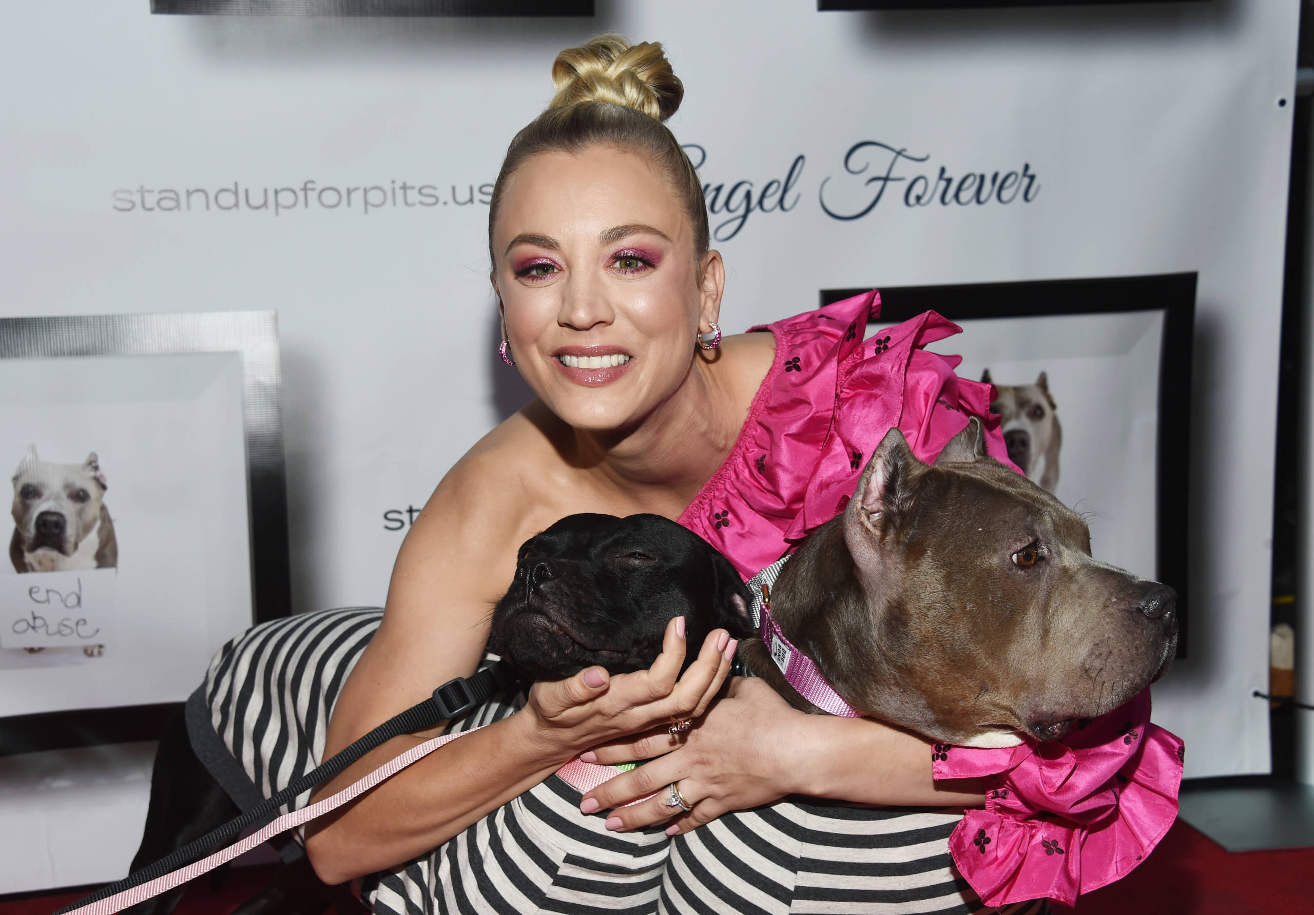 LOS ANGELES, CA - NOVEMBER 11:  Actress Kaley Cuoco arrives at the 8th Annual Stand Up For Pits at the Hollywood Improv Co...