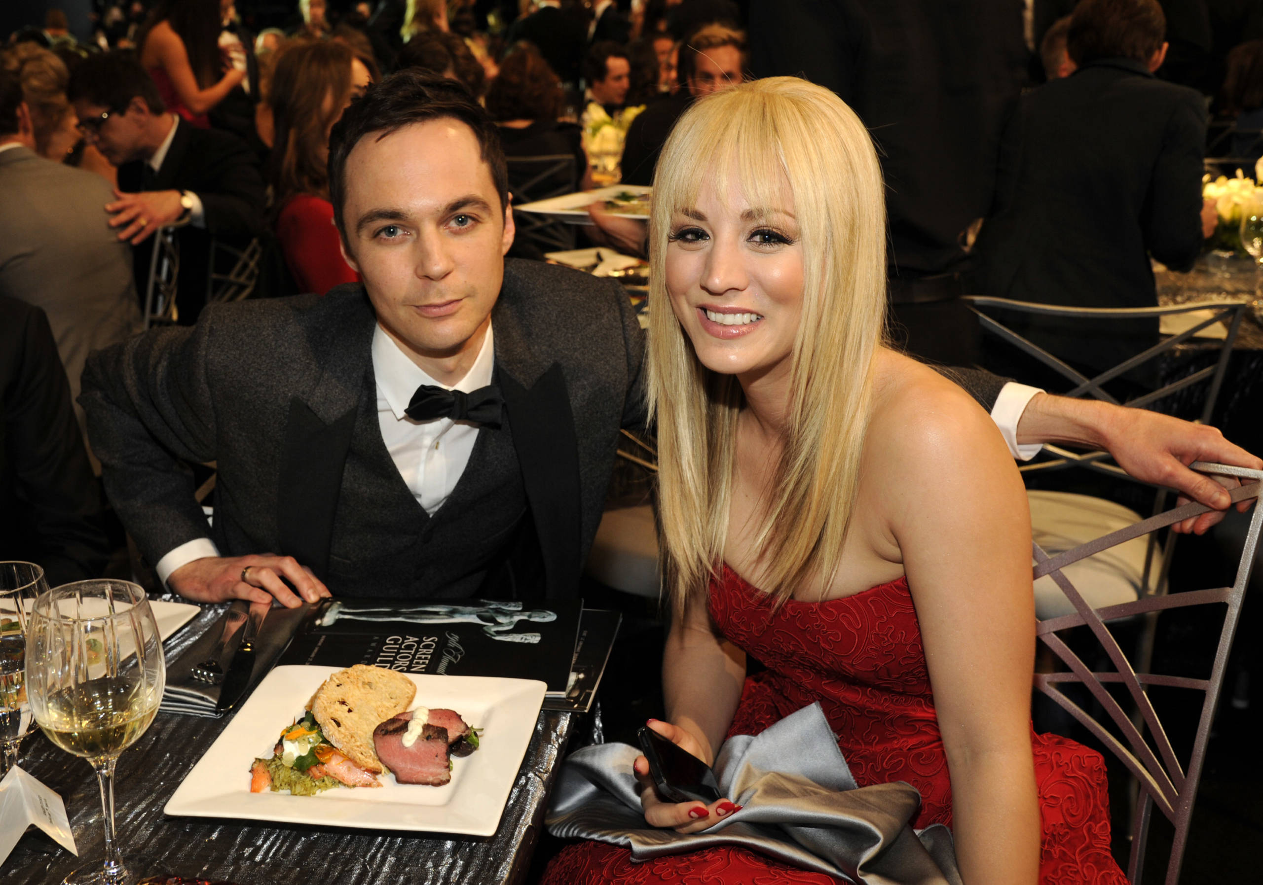 LOS ANGELES, CA - JANUARY 27:  Jim Parsons and Kaley Cuoco attend the 19th Annual Screen Actors Guild Awards at The Shrine...