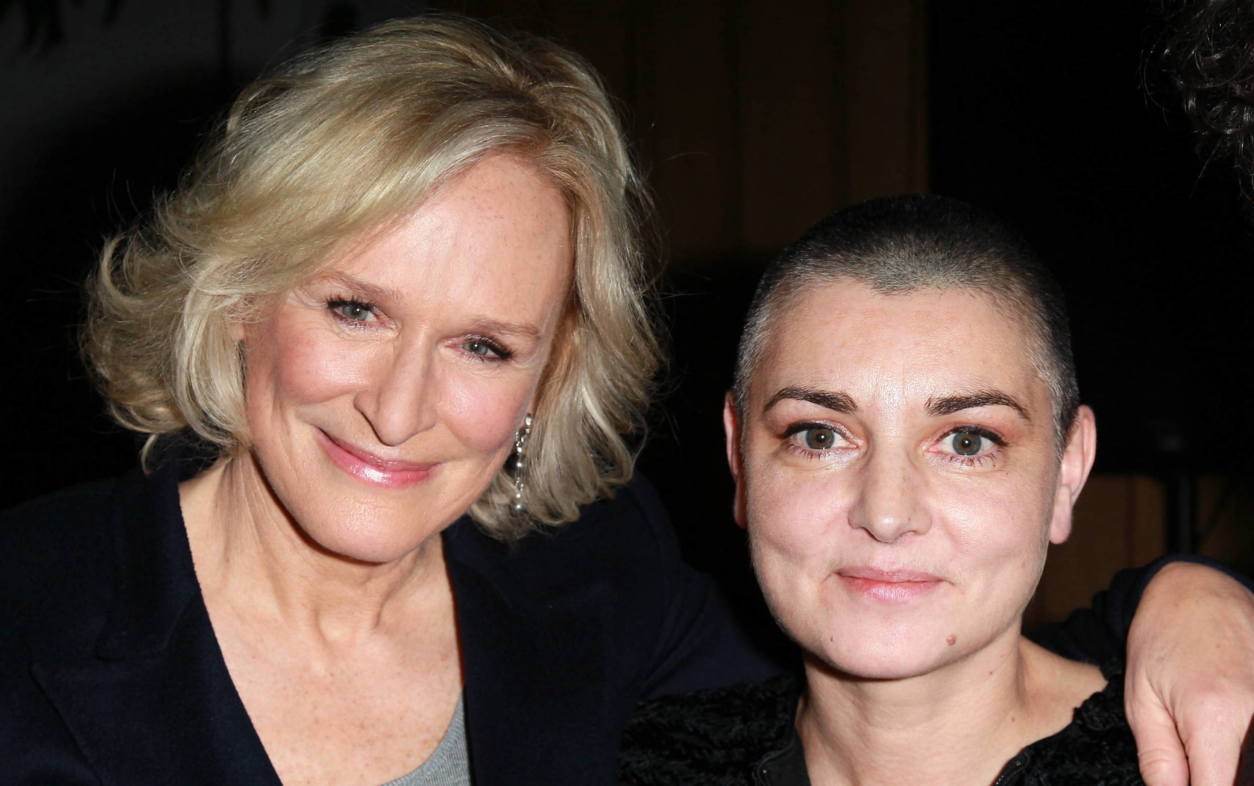 WEST HOLLYWOOD, CA - JANUARY 06:  Actress Glenn Close (L) and recording artist Sinead O'Connor attend the "Albert Nobbs" s...