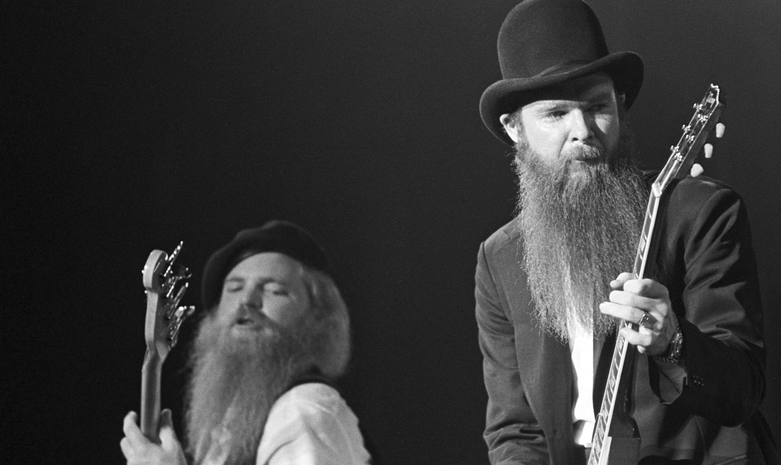 ZZ Top performs at the Aragon Ballroom, Chicago, Illinois, March 16, 1980. (Photo by Kirk West/Getty Images)