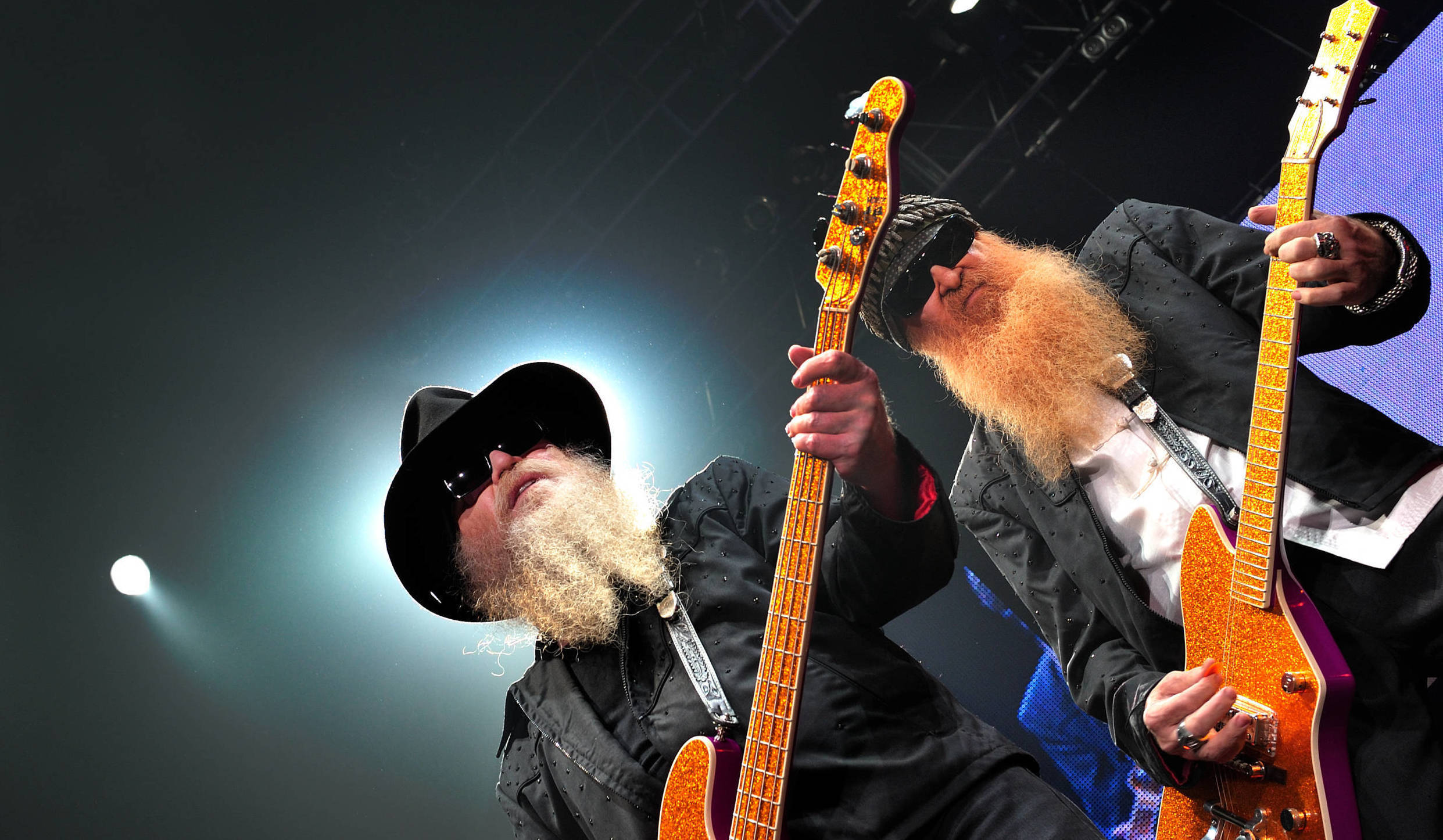 LONDON, UNITED KINGDOM - OCTOBER 28: ZZ Top live at Wembley Arena, 28 October, 2009. (Photo by Rob Monk/Classic Rock Magaz...