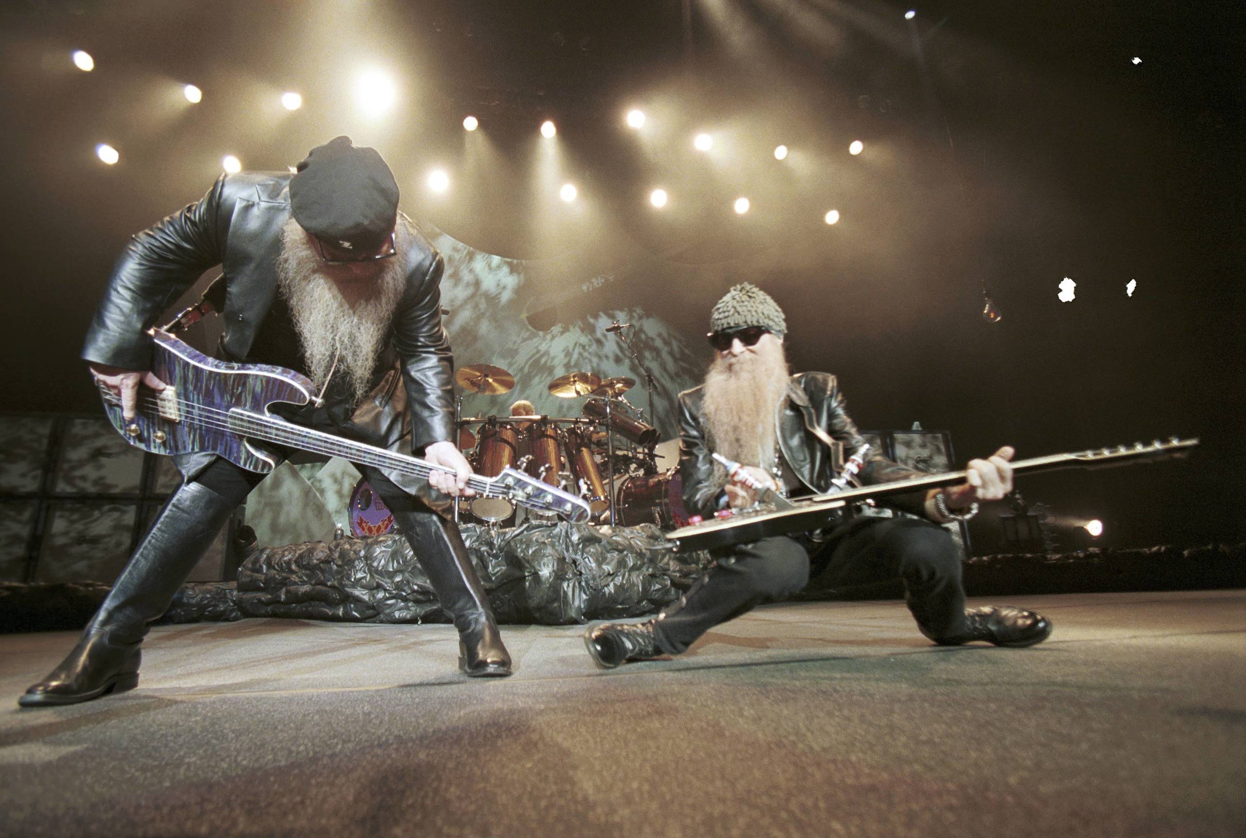 AUSTRALIA - APRIL 24:  SYDNEY ENTERTAINMENT CENTRE  Photo of Dusty HILL and ZZ TOP and Billy GIBBONS, L-R: Dusty Hill and ...