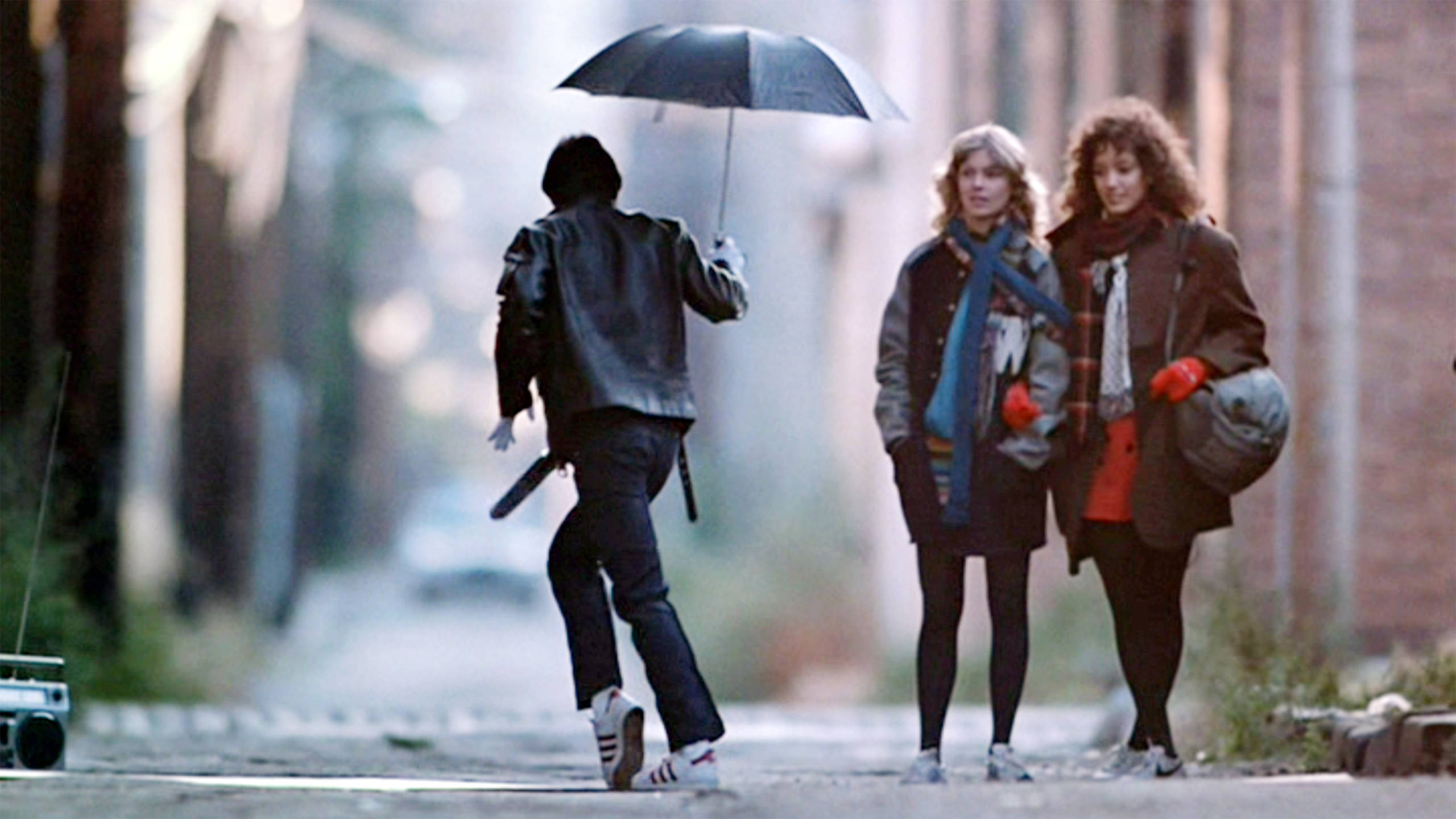 LOS ANGELES - APRIL 15: The movie "Flashdance", directed by Adrian Lyne. Seen here from left, Marc Lemberger as Mr. Freeze...