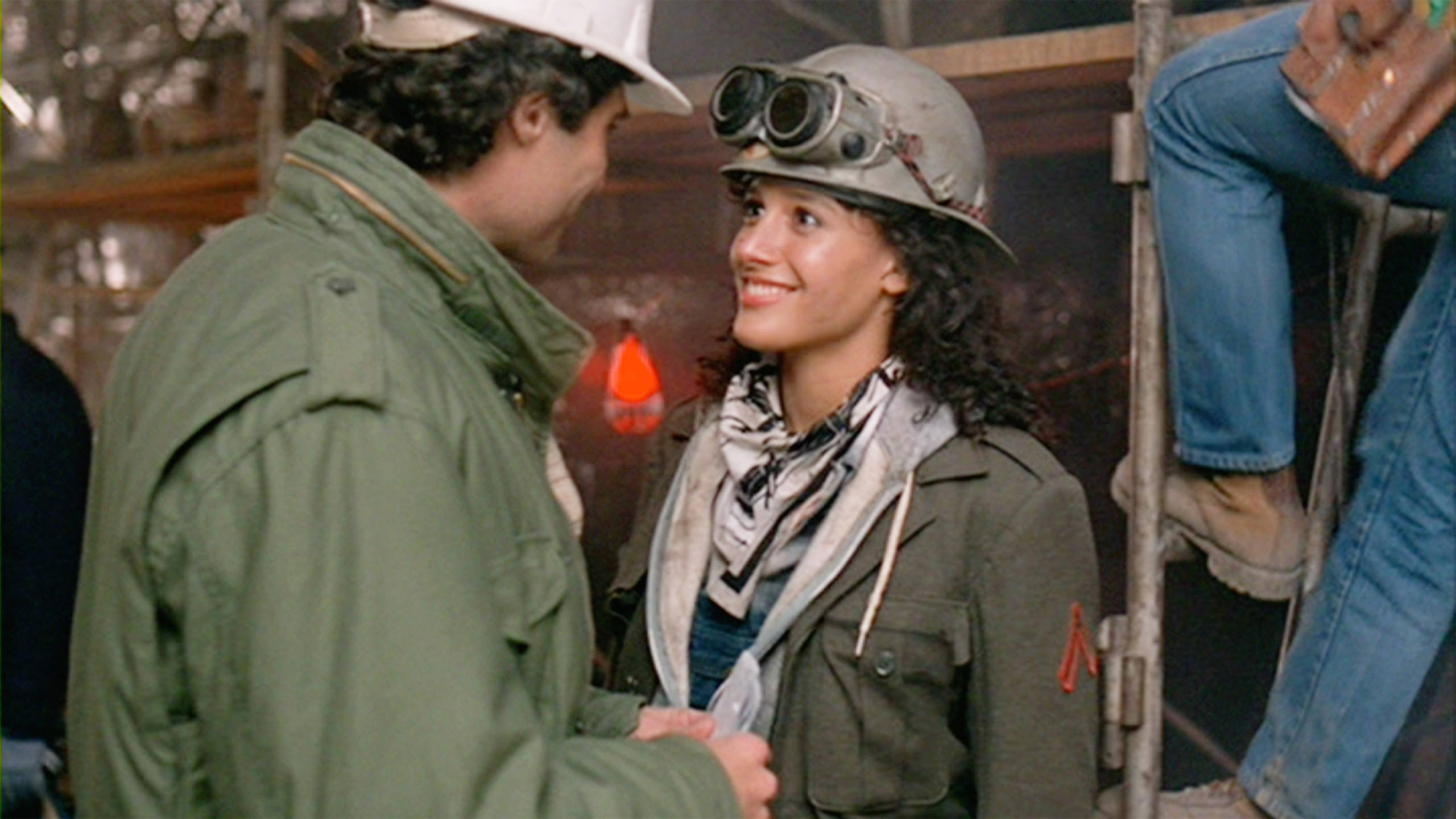 LOS ANGELES - APRIL 15: The movie "Flashdance", directed by Adrian Lyne. Seen here from left, Michael Nouri as Nick Hurley...