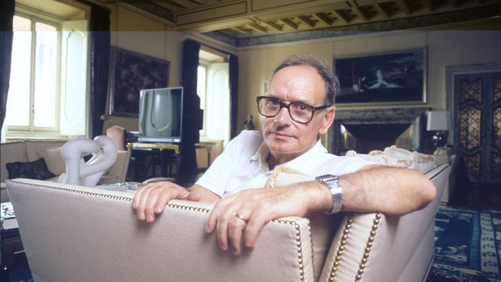 Ennio Morricone in seinem Haus in Rom, 1987