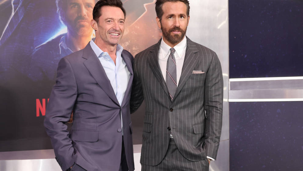 Hugh Jackman und Ryan Reynolds bei der Premiere von „The Adam Project“ in New York, Februar 2022