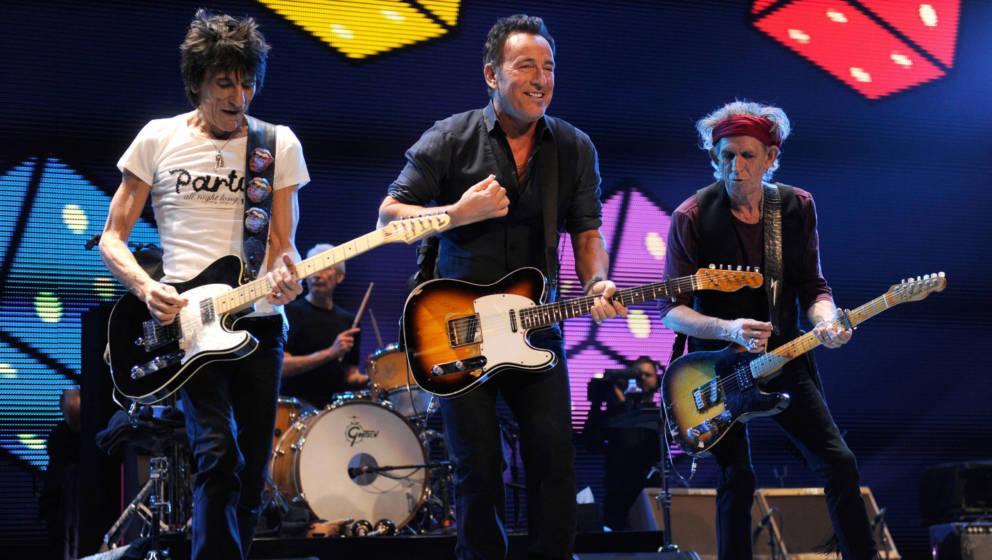 Die Rolling Stones und Bruce Springsteen performen während der „50 & Counting“-Tour in Newark, New Jersey. 