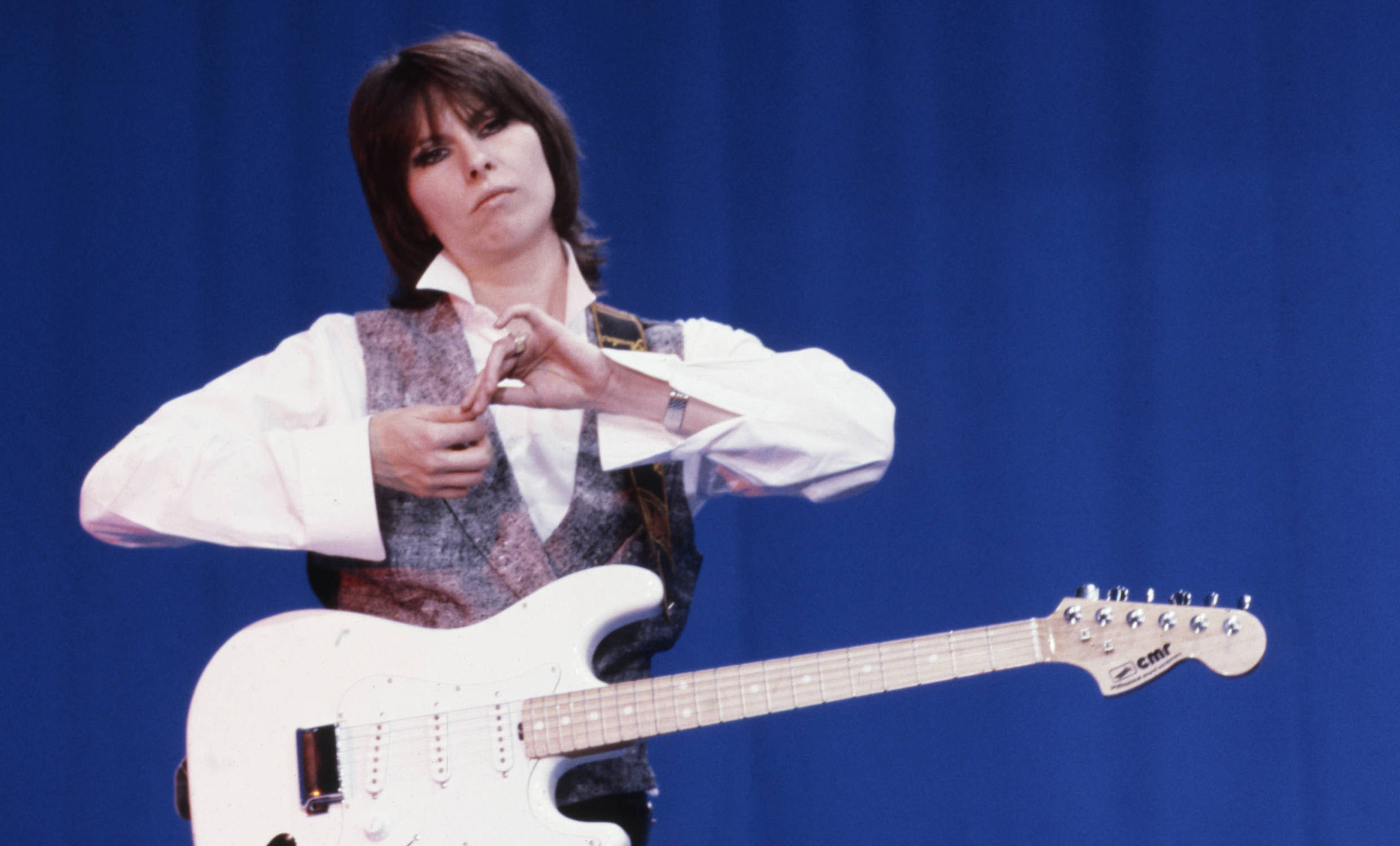 Chrissie Hynde of the Pretenders, portrait on the set of an RAI TV show, Rome Italy, 1982. (Photo by Luciano Viti/Getty Im...