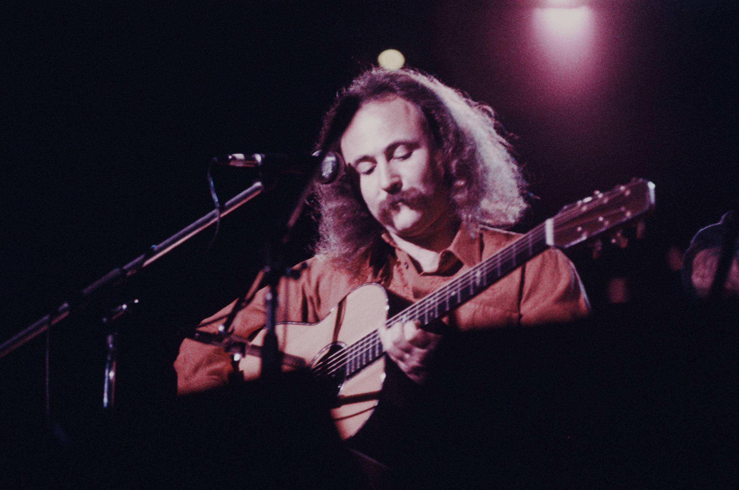 (MANDATORY CREDIT Koh Hasebe/Shinko Music/Getty Images) David Crosby Graham Nash live at Nippon Budokan, Tokyo, December 1...