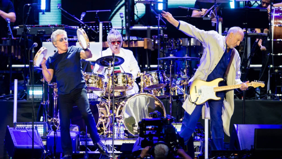 Roger Daltrey und Pete Townshend performen im Wembley Stadion, London, Juli 2019