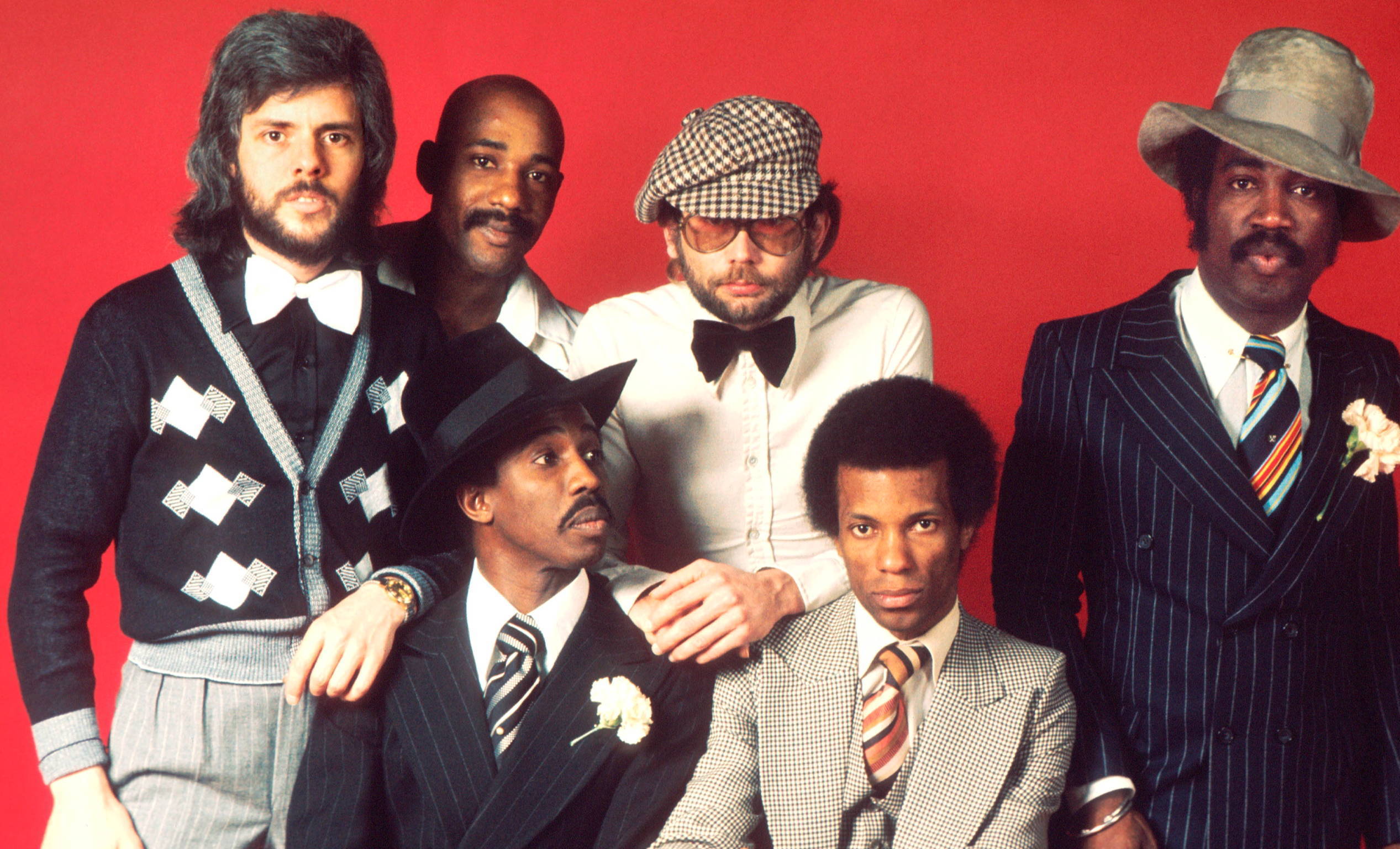 Hot Chocolate studio group portrait, 1974, Errol Brown. (Photo by Michael Putland/Getty Images)