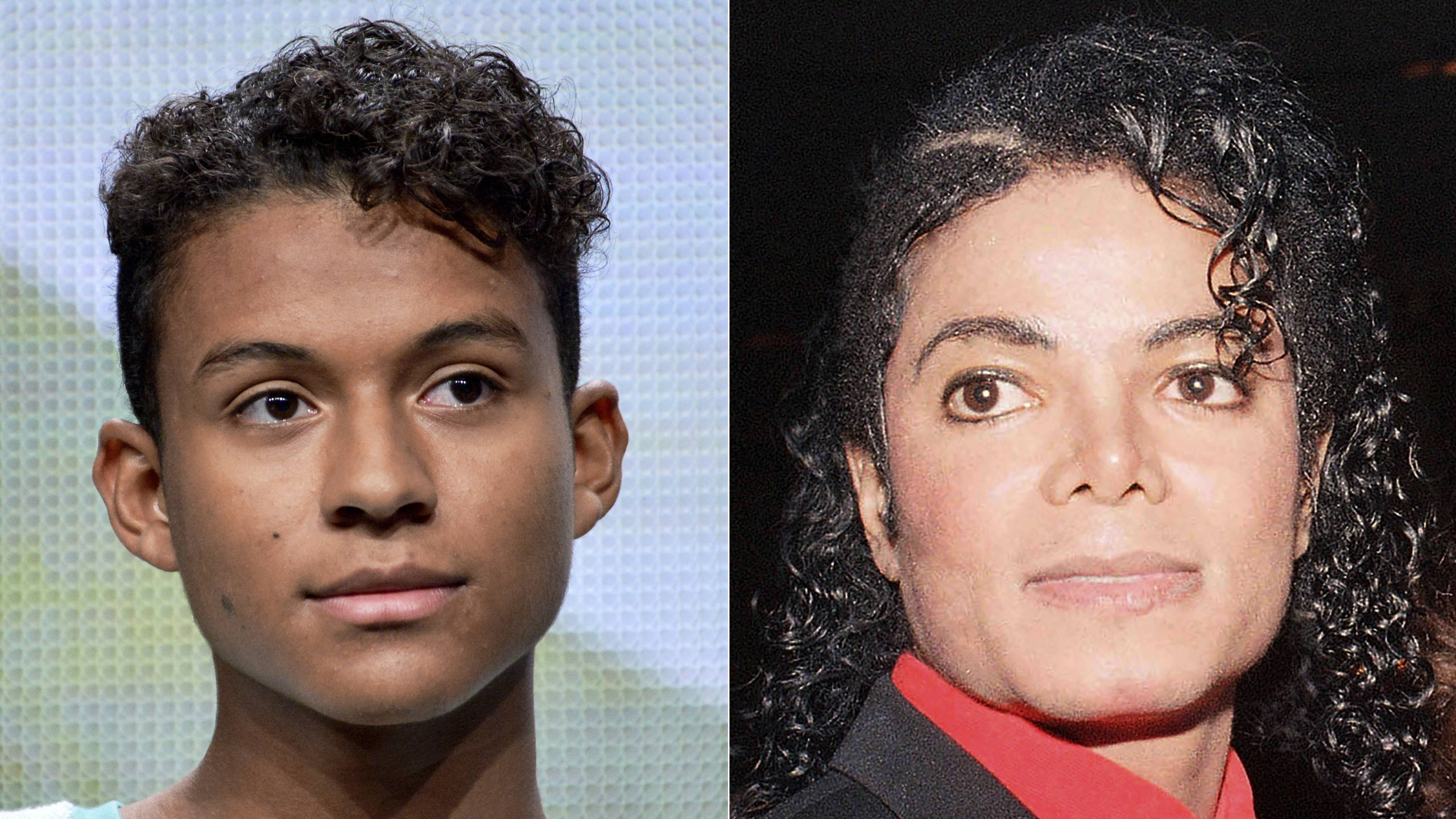 Jaafar Jackson während eines Panels über die Familie Jackson 2014 neben dem 2009 verstorbenen Michael Jackson.