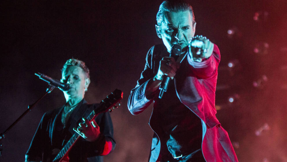 CHULA VISTA, CA - OCTOBER 06: Martin Gore and Dave Gahan of Depeche Mode perform at Mattress Firm Amphitheatre on October 6, 