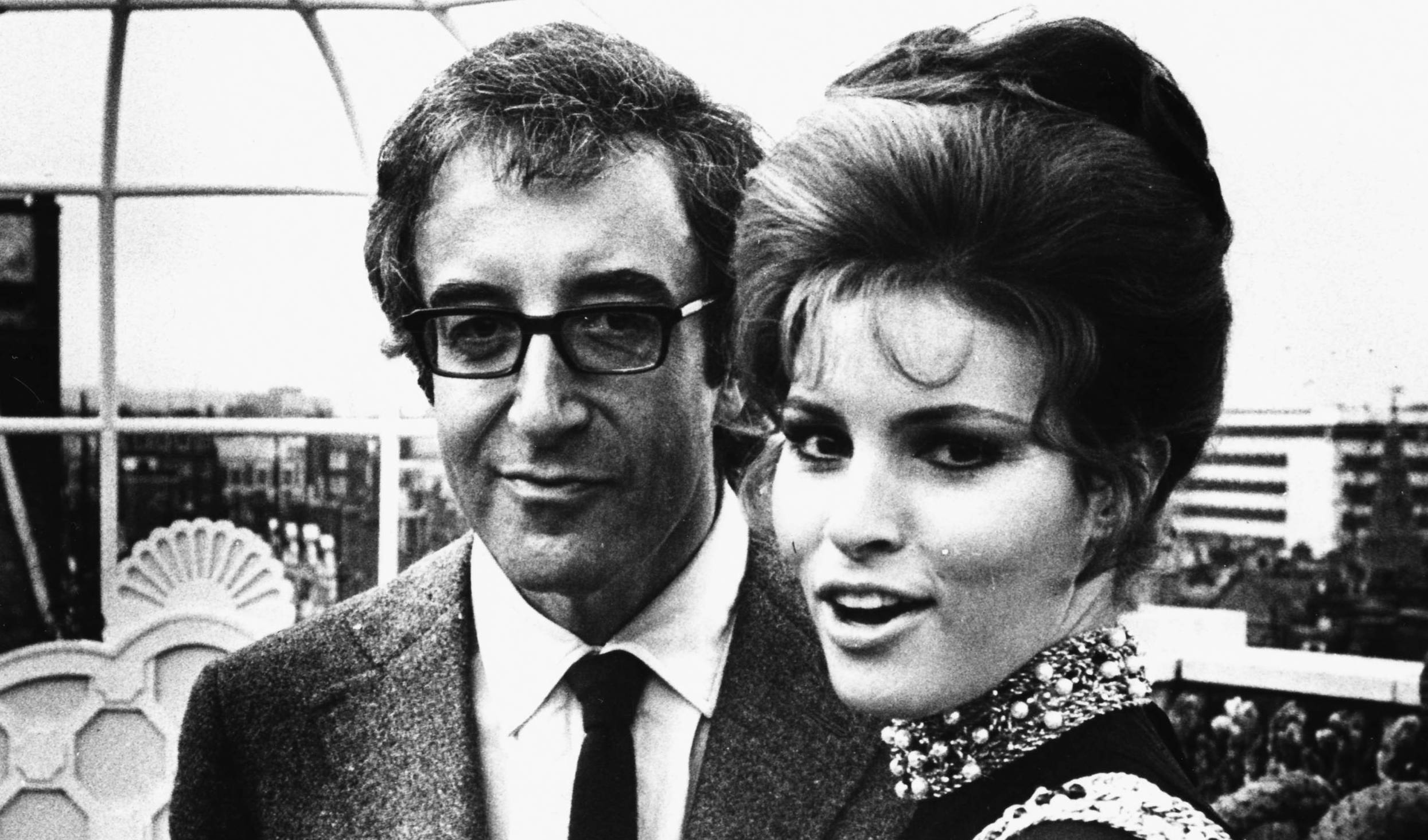Actress Raquel Welch and comedian Peter Sellers at a press conference to promote their film 'The Magic Christian', London,...