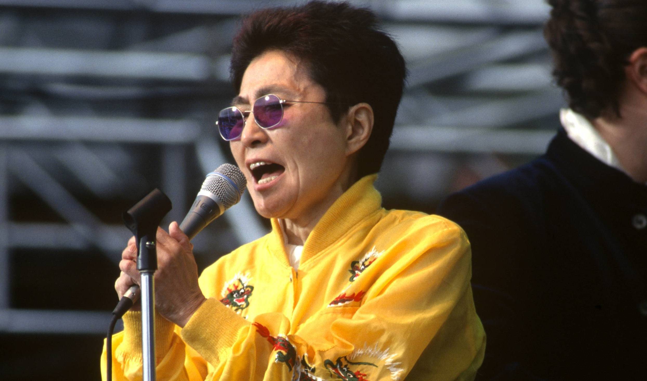 Yoko Ono performs during the Tibetan Freedom Concert at the Polo Fields in Golden Gate Park on June 16, 1996 in San Franci...