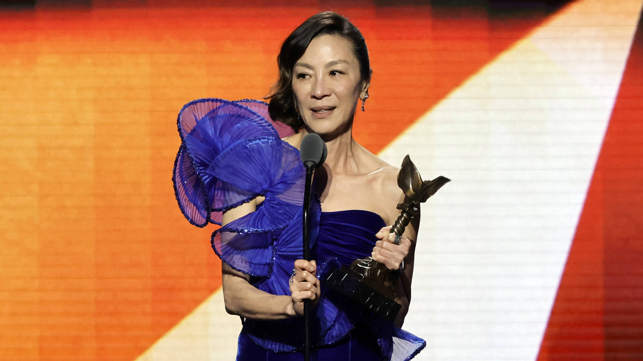 Michelle Yeoh accepts the Best Lead Performance award for “Everything Everywhere All at Once” onstage during the 2023 Film Independent Spirit Awards on March 04, 2023