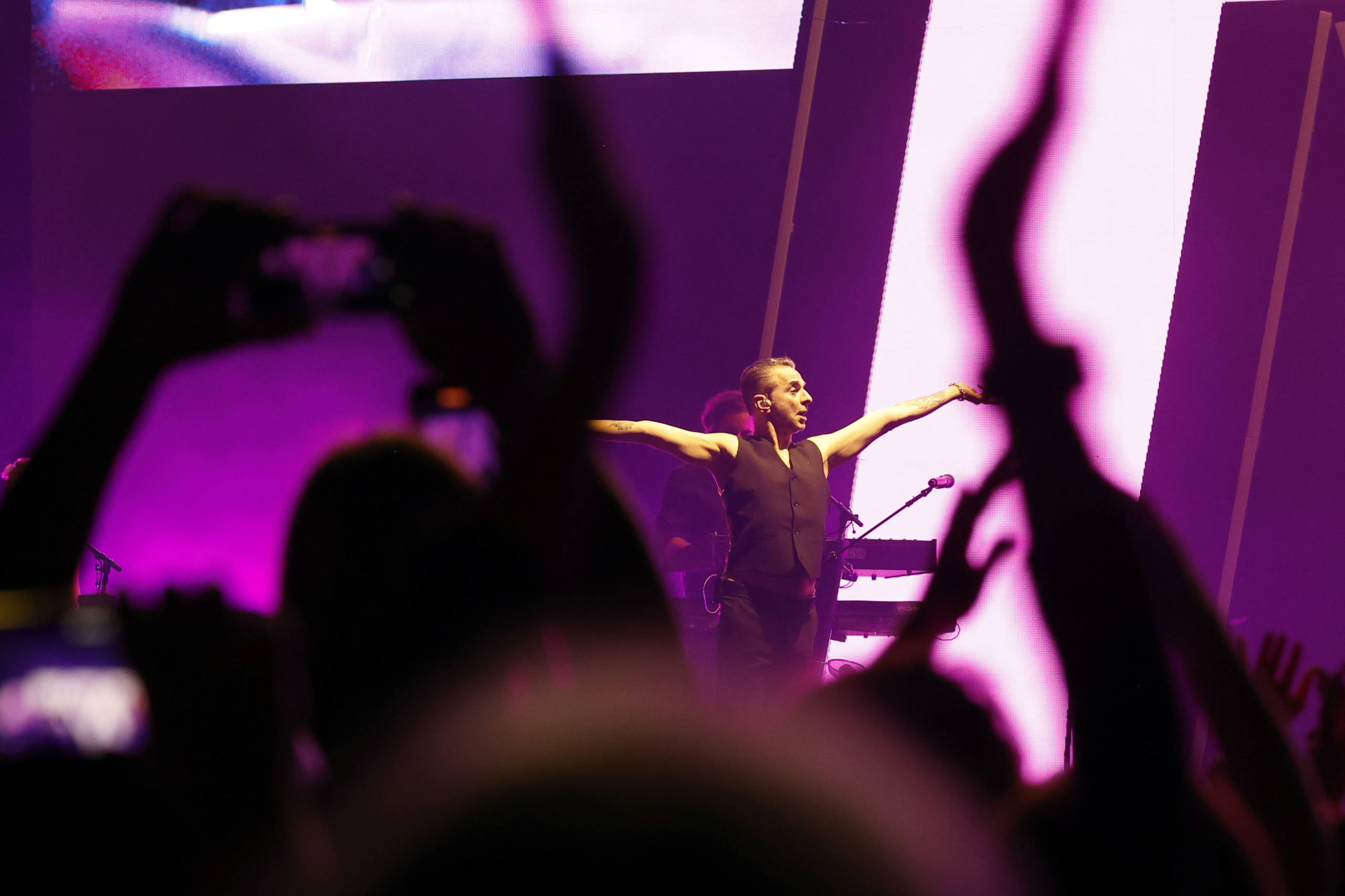 SACRAMENTO, CALIFORNIA - MARCH 23: Dave Gahan of Depeche Mode performs onstage during the "Memento Mori" World Tour opener...