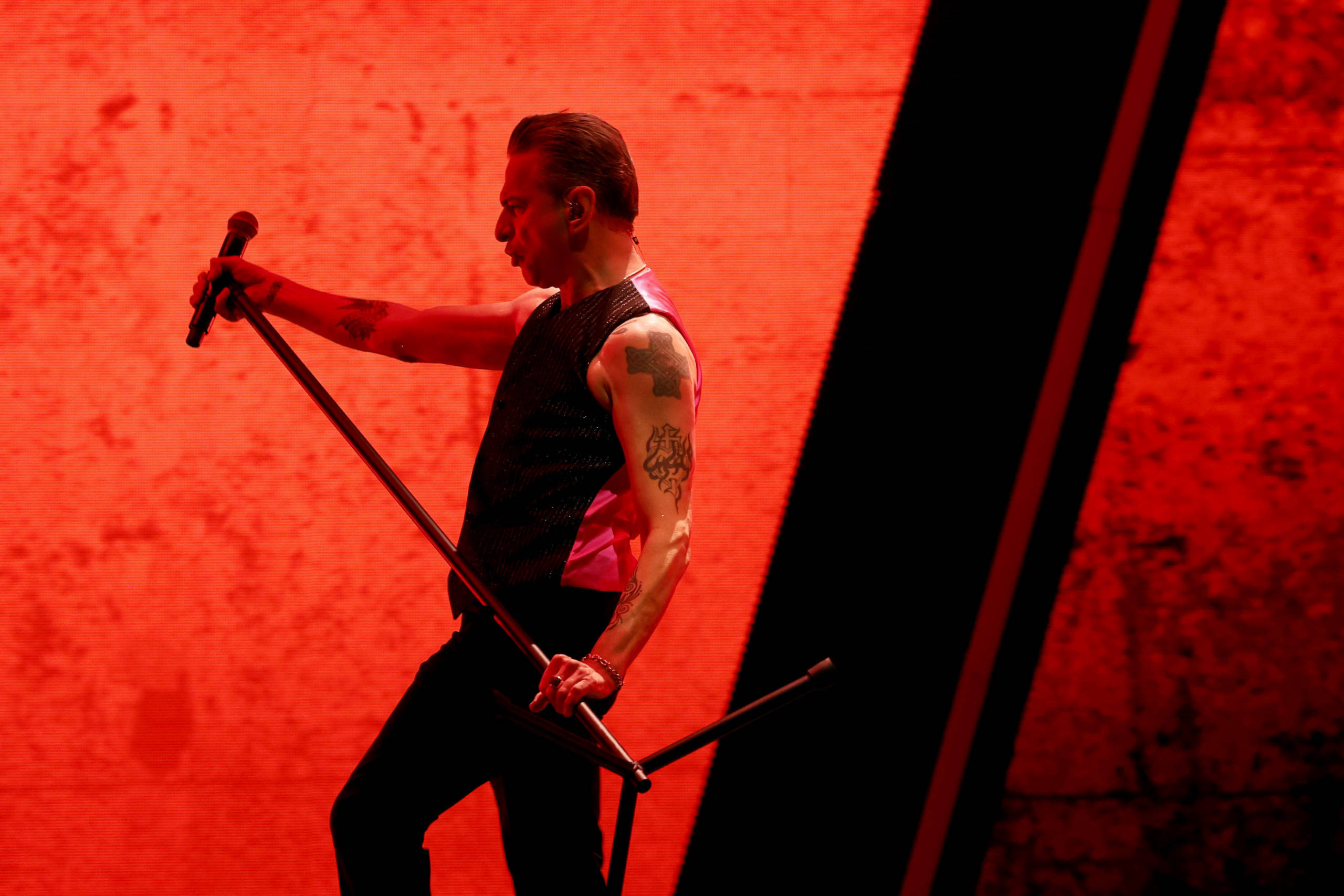 SACRAMENTO, CALIFORNIA - MARCH 23: Dave Gahan of Depeche Mode performs onstage during the "Memento Mori" World Tour opener...