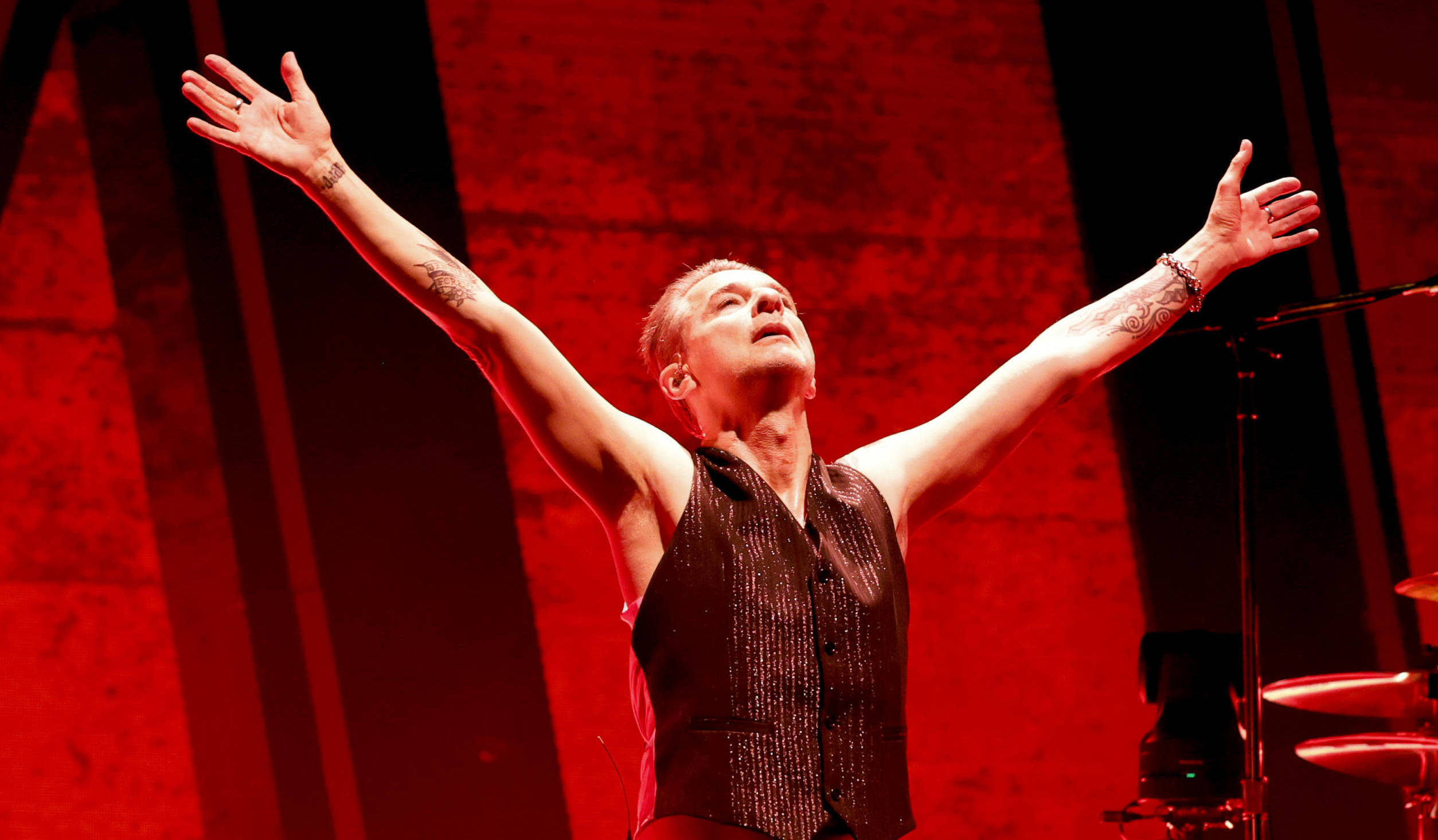 SACRAMENTO, CALIFORNIA - MARCH 23: Dave Gahan of Depeche Mode performs onstage during the "Memento Mori" World Tour opener...