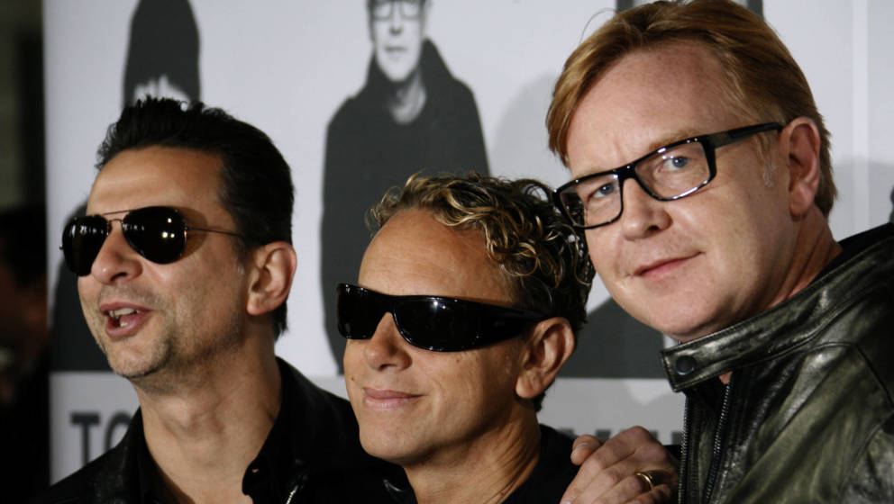 Alte Zeiten, aber noch gut in Erinnerung: Andy Fletcher strahlt mit seinen Kollegen von Depeche Mode