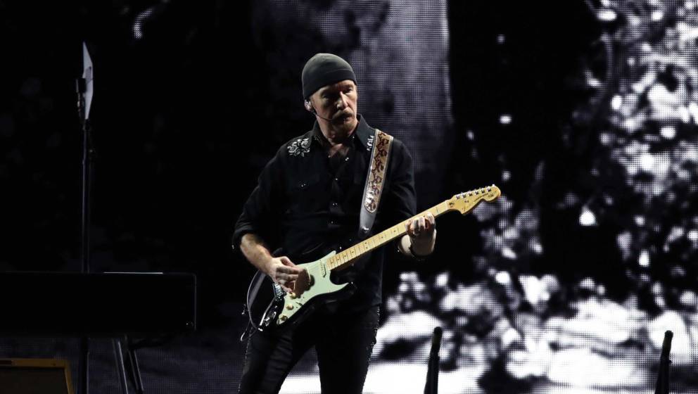 The Edge bei einem U2-Auftritt 2019 live in Seoul, Südkorea. (Photo by Chung Sung-Jun/Getty Images)