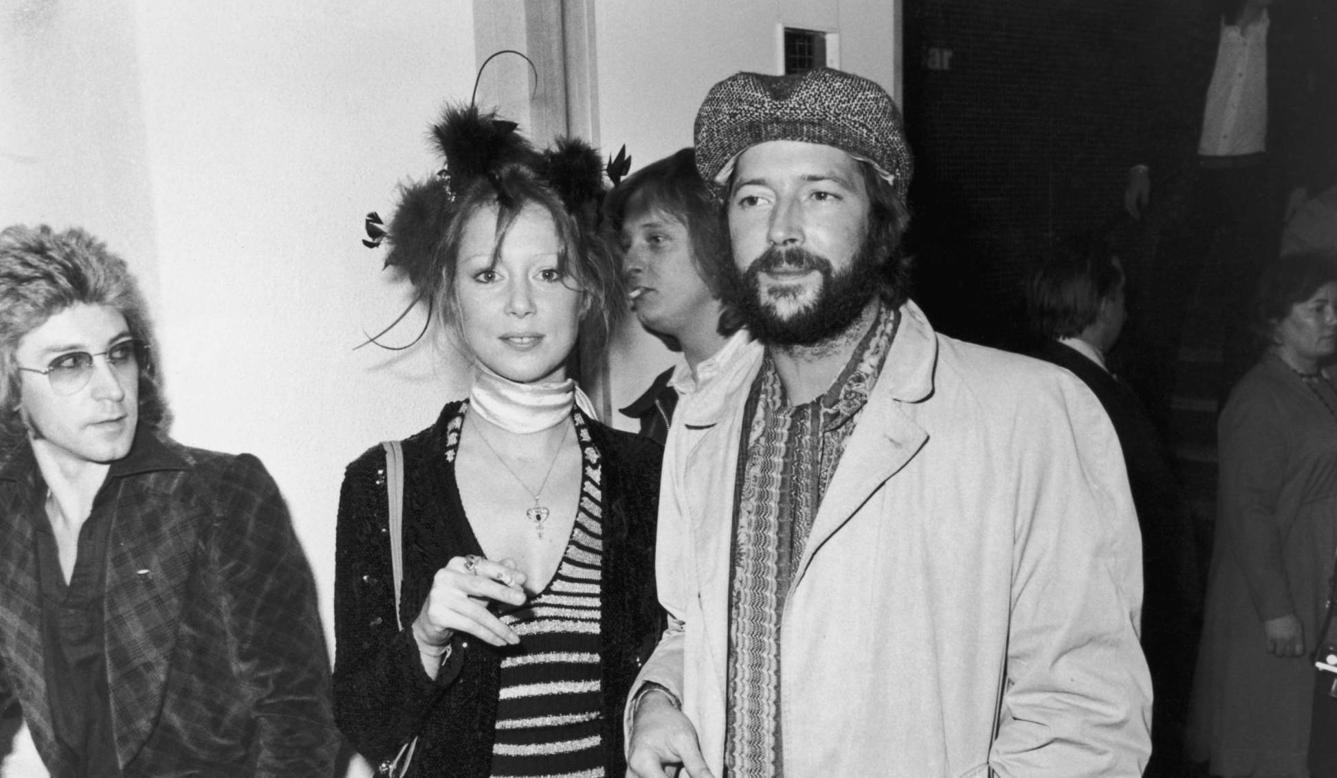 British musician Eric Clapton and his girlfriend Pattie Boyd attend the premiere of the rock opera 'Tommy' in London, 26th...