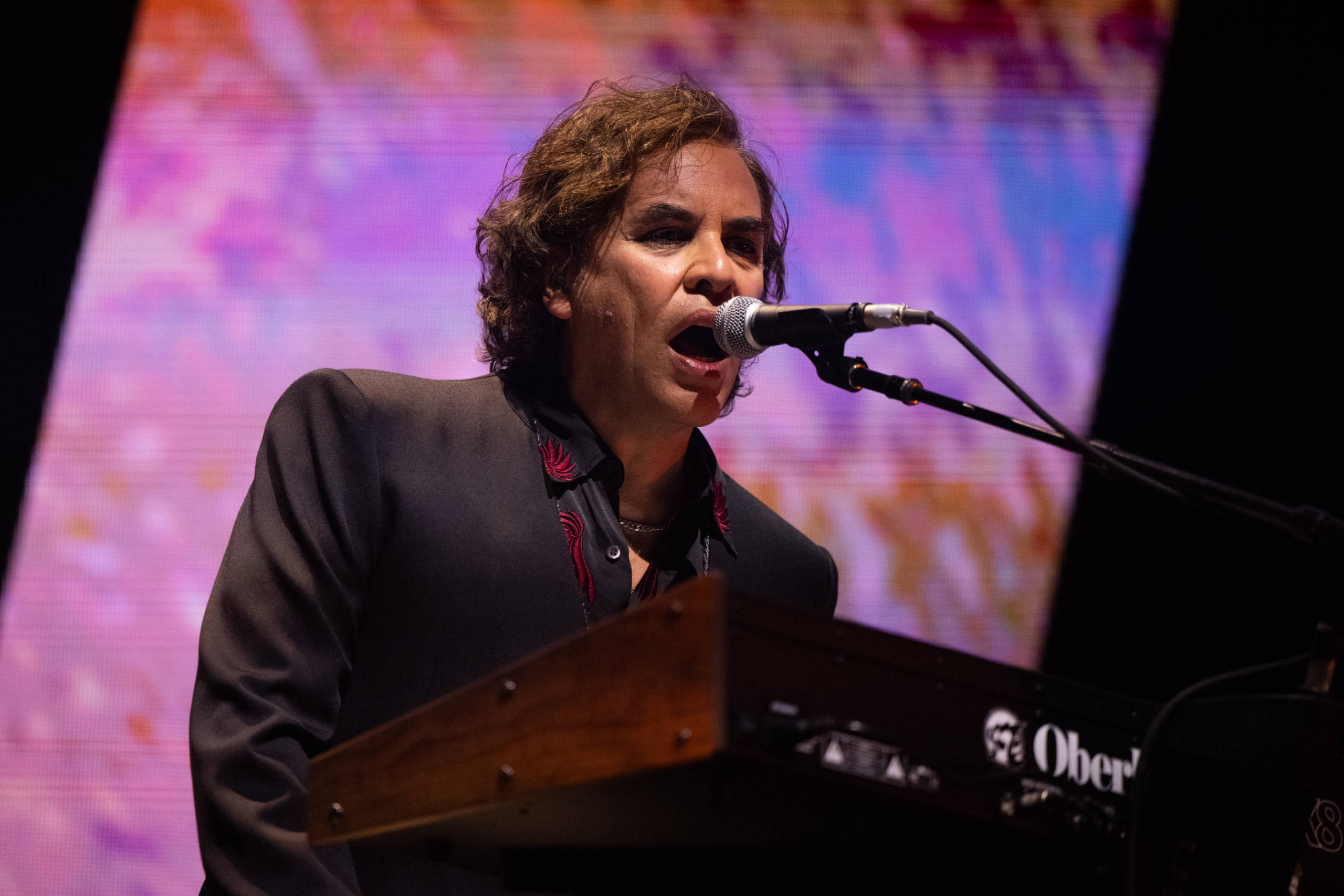 INGLEWOOD, CALIFORNIA - MARCH 28: Musician Peter Gordeno of Depeche Mode performs onstage during the 'Memento Mori' tour a...