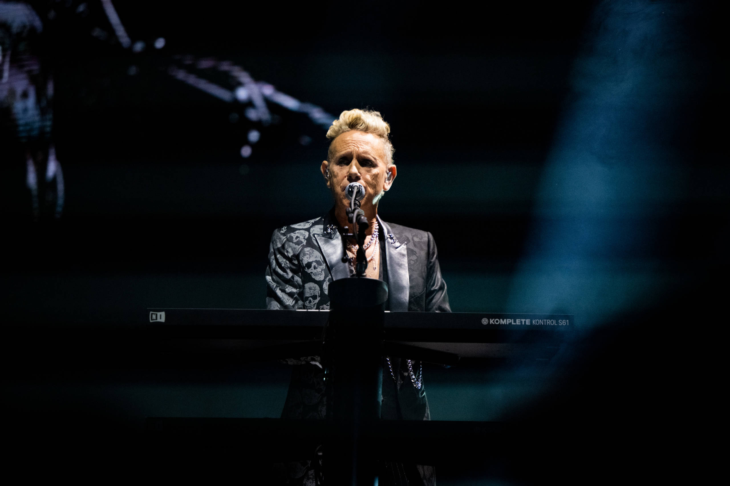 INGLEWOOD, CALIFORNIA - MARCH 28: Musician Martin Gore of Depeche Mode performs onstage during the 'Memento Mori' tour at ...
