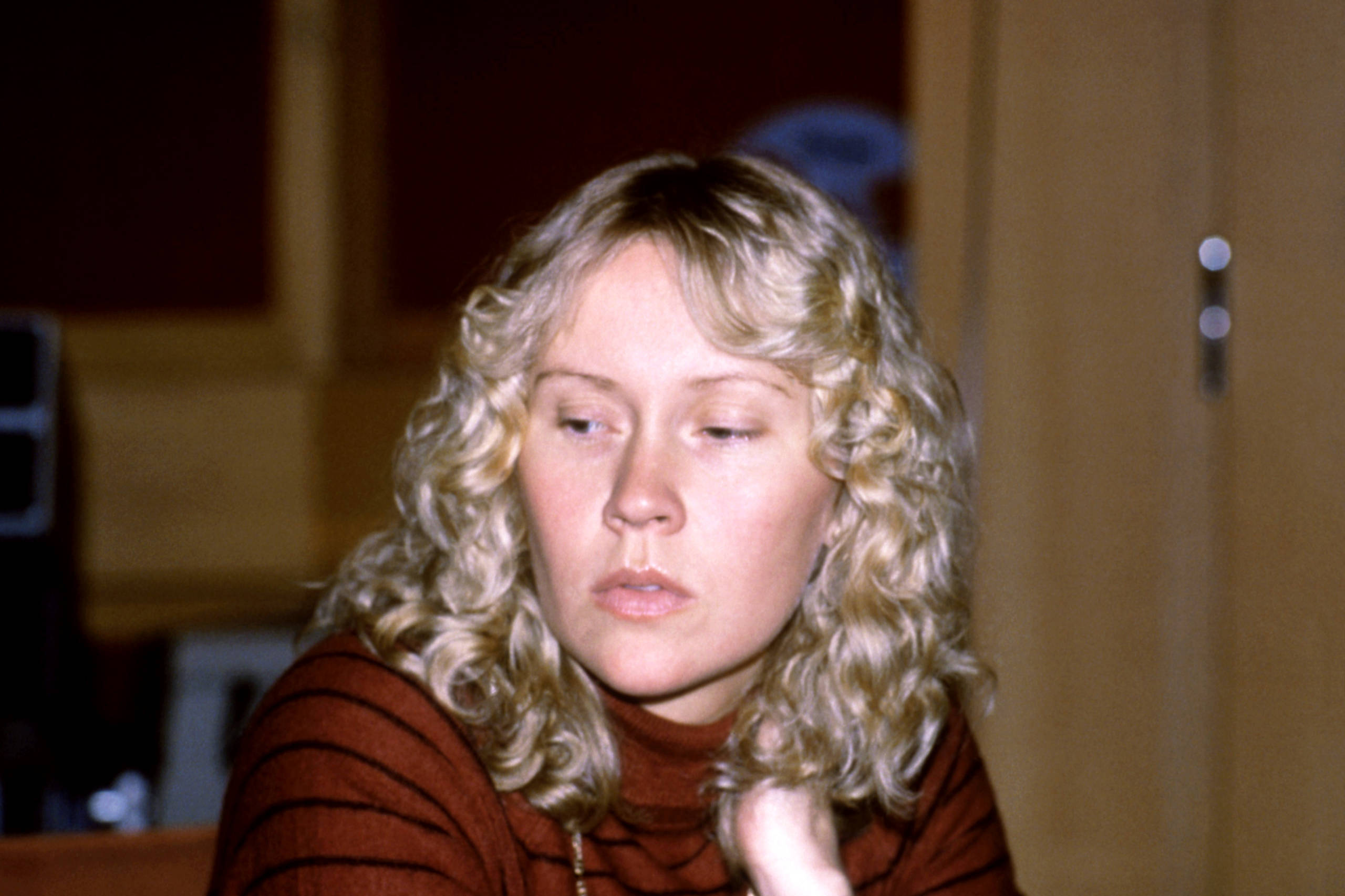 Swedish singer, songwriter, musician Agnetha Fältskog, of the Swedish supergroup ABBA, sits at Polar Studios in Stockholm...