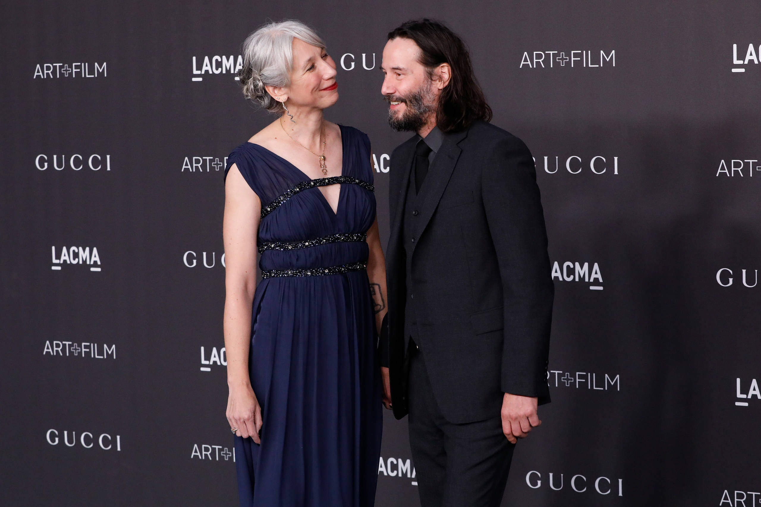 LOS ANGELES, CALIFORNIA - NOVEMBER 02: Alexandra Grant and Keanu Reeves attend the 2019 LACMA Art + Film Gala at LACMA on ...