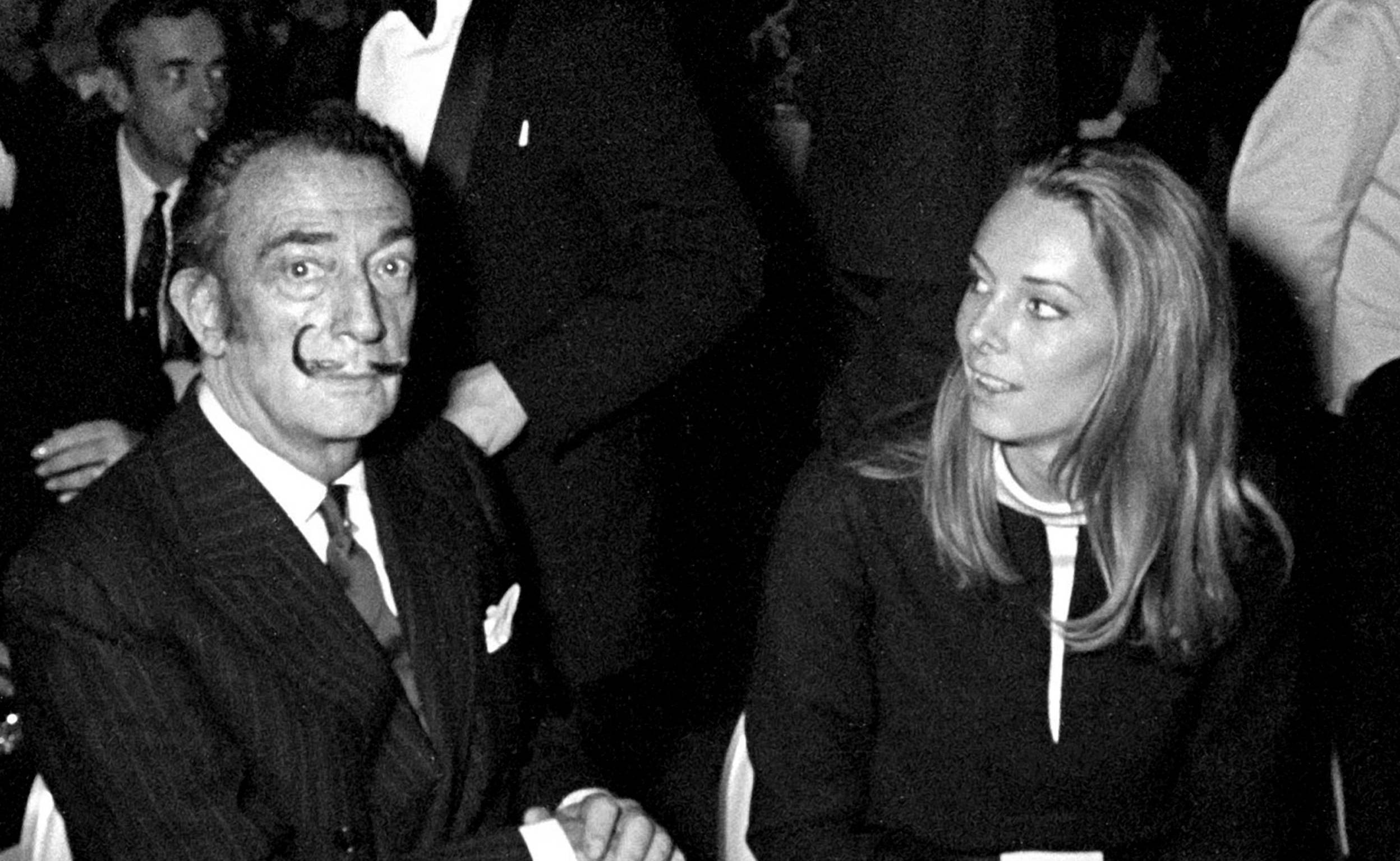 Salvador Dali and Amanda Lear attend Martha Salutes Valentino Fashion Show at the St. Regis Hotel in New York City on Febr...