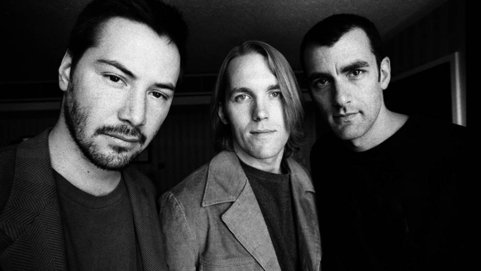Portrait of actor Keanu Reeves with his band Dogstar, Scotland , United Kingdom, 1996. (Photo by Martyn Goodacre/Getty Images