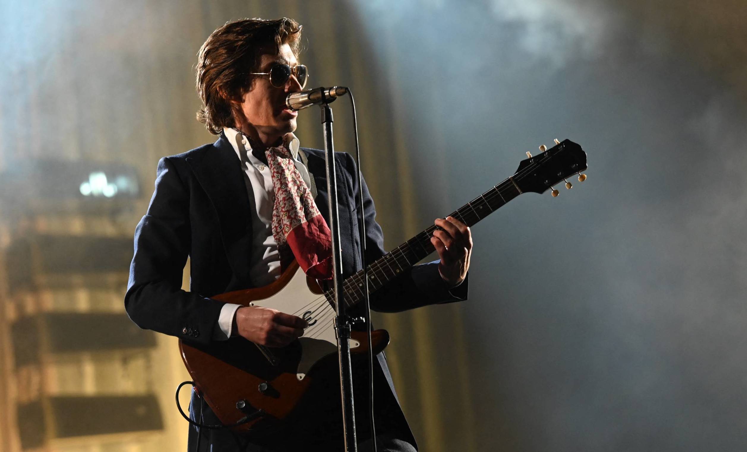 Alex Turner of the Arctic Monkeys performs at the Clockenflap music festival in Hong Kong on March 3, 2023. (Photo by Pete...